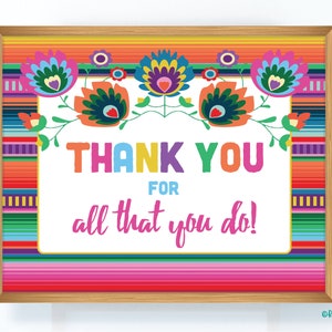 Gracias por todo lo que haces, signo de fiesta imprimible, signo de agradecimiento del personal, decoraciones de fiesta, signo de agradecimiento al maestro promedio de Nacho