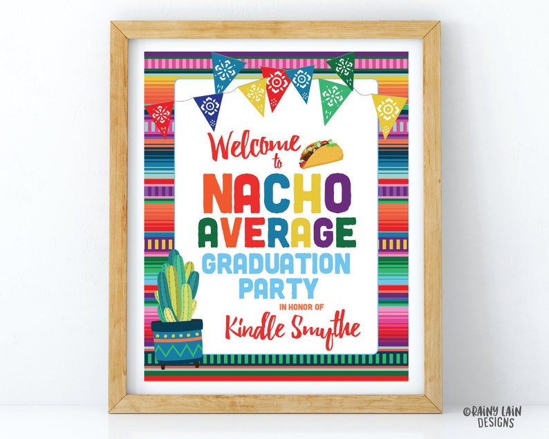 Banners Signs Paper Party Supplies Mexican Fiesta Ideas Taco Nacho Average Graduation Party Sign Fiesta Graduation Fiesta Sign Fiesta Printables Signs Fiesta Welcome Sign