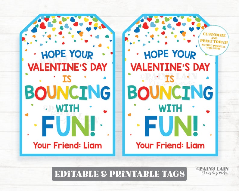 Bouncing With Fun Tag, Bouncy Ball Valentine Bounce Valentine's Day ...