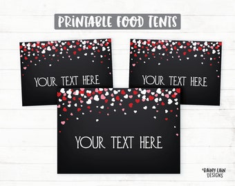 Valentine's Day Gender Reveal Food Tents, Valentine Food Tents, Editable Food Tents, Food Cards, Food Signs, Food Labels, Heart Food Tents