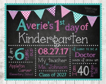 First day of school sign, 1st day of school chalkboard, Back to School Chalkboard, 1st day Back to School Sign Printable, School Poster