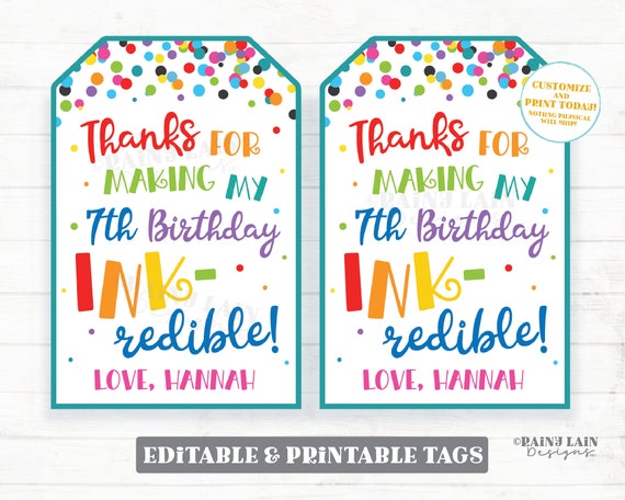 Bendy And The Ink Machine Birthday Thank You Tags, Digital-Print  Yourself-INSTANT DOWNLOAD Thank You Tags, Bendy And The Ink Machine Party