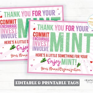 Mint Gift Valentine Gift Tags, Employee Appreciation Valentine's Day, Company Volunteer Co-Worker Staff Teacher Thank you, Digital Download