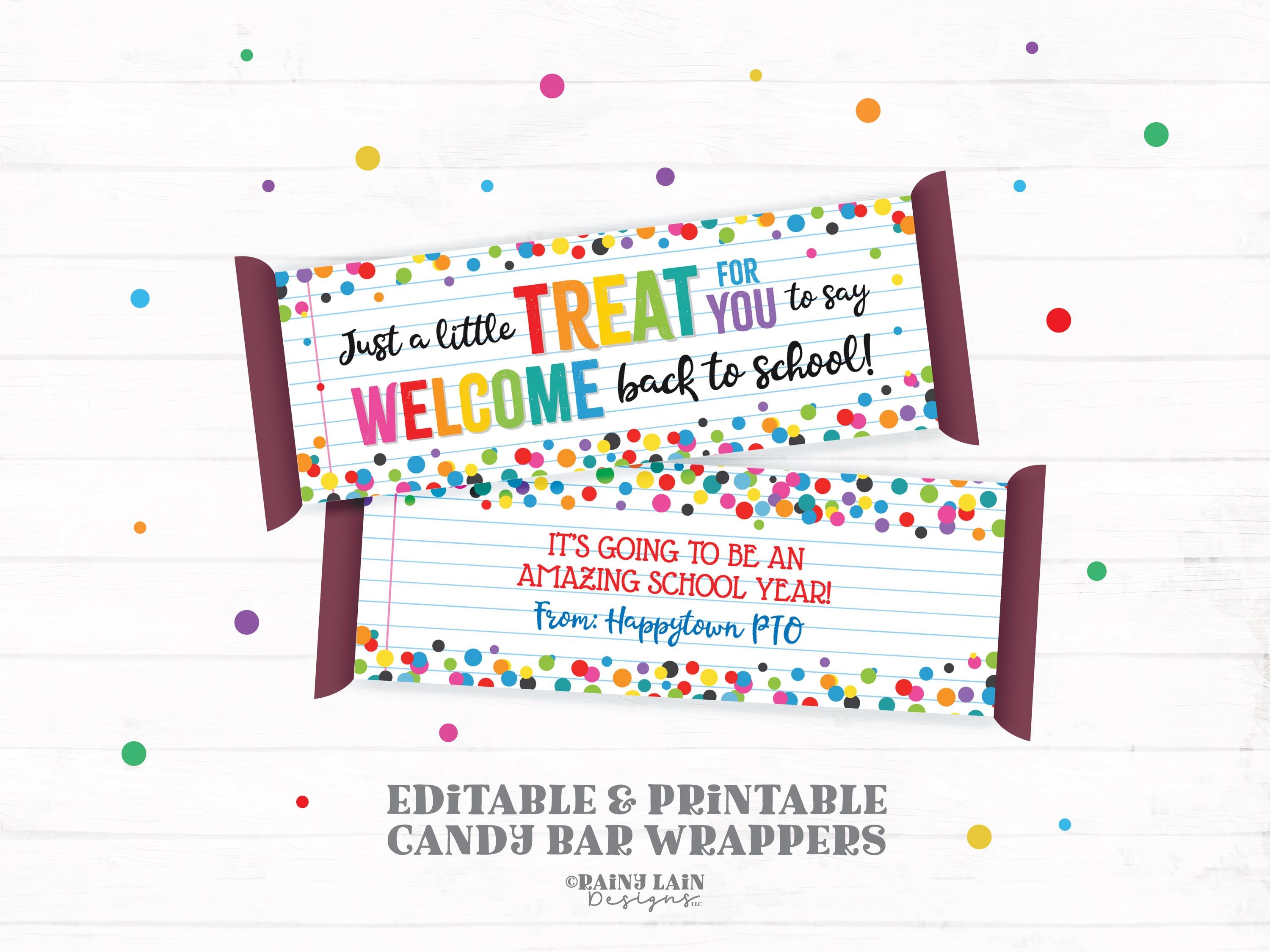 Teacher Candy Bar Wrapper Printable, Back to School Chocolate Bar ...