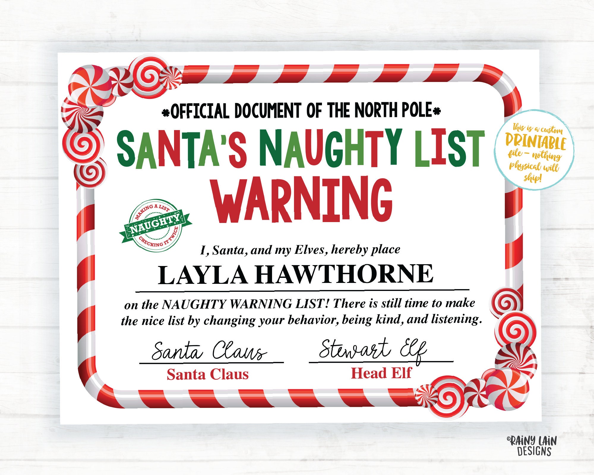 Nice Naughty I Tried - Santa's Naughty List, Funny Christmas | Art Board  Print