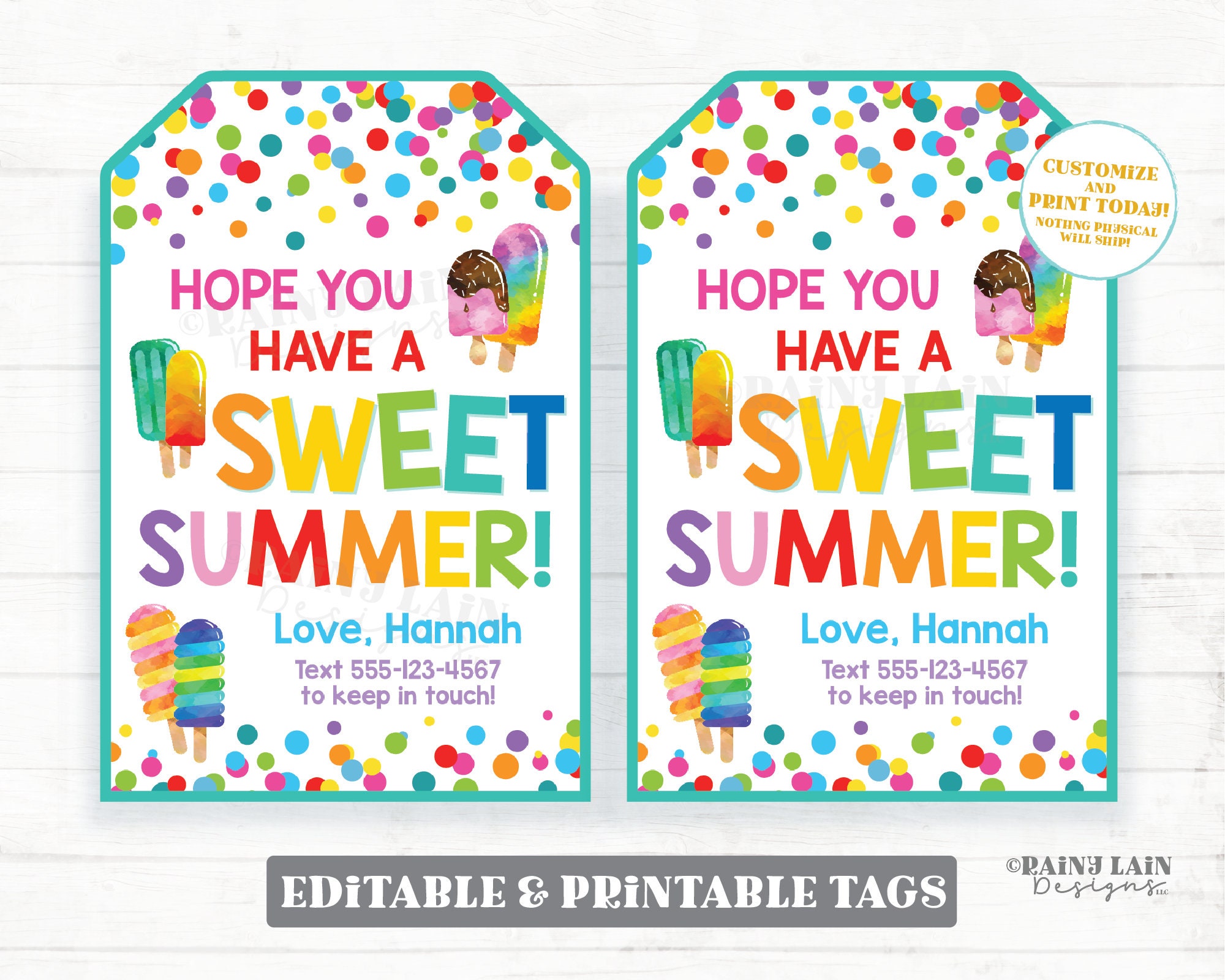 Hope You Have a Sweet Summer Tags Keep in Touch Student Gift - Etsy