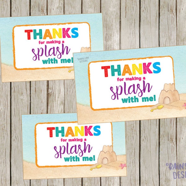 Beach Theme Favor Tags, Beach Party Favor Tags, Printable Beach Favor Tags, Ocean Favor Tags, Watercolor Beach Party Tags, Beach Party Favor