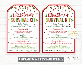 Étiquette pour kit de survie de Noël Merci pour les fêtes