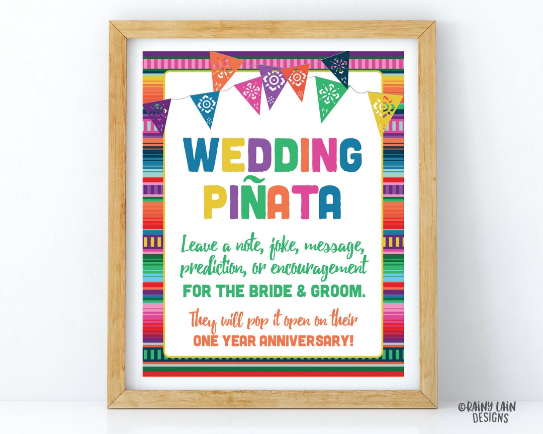 Pinata Sign In Wedding Piñata Sign, Wedding Fiesta Sign, Couples Shower Sign, Wedding ...