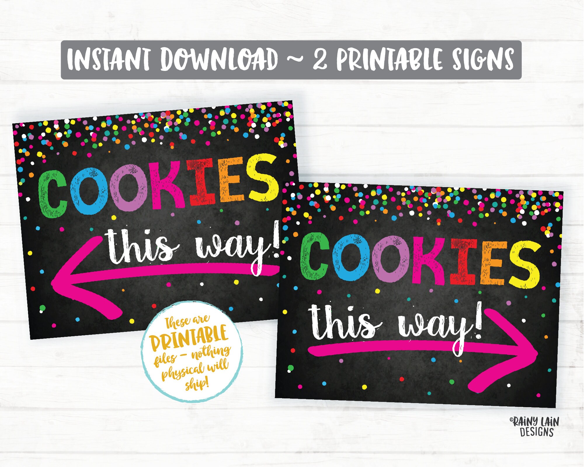 Cookie Booth Signs Cookie Booth Printable Cookie Sign Etsy