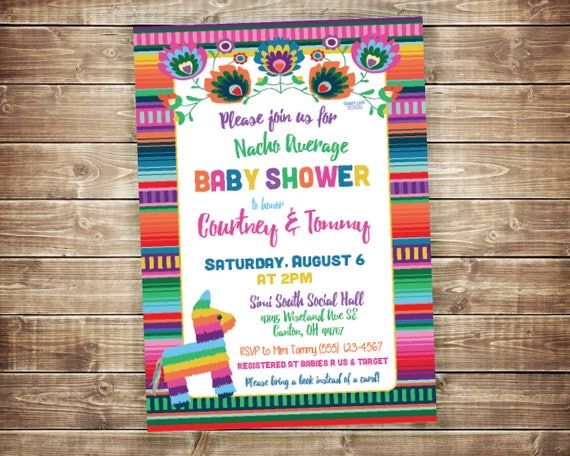 Mexican themed baby shower invitations sale
