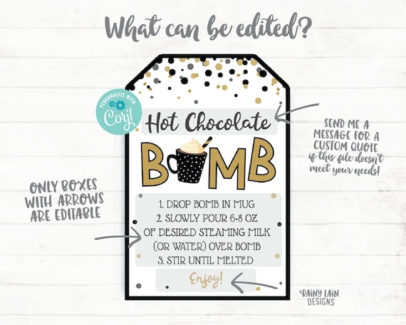 Étiquette bombe chocolatée du Nouvel An Étiquettes bombes chocolat