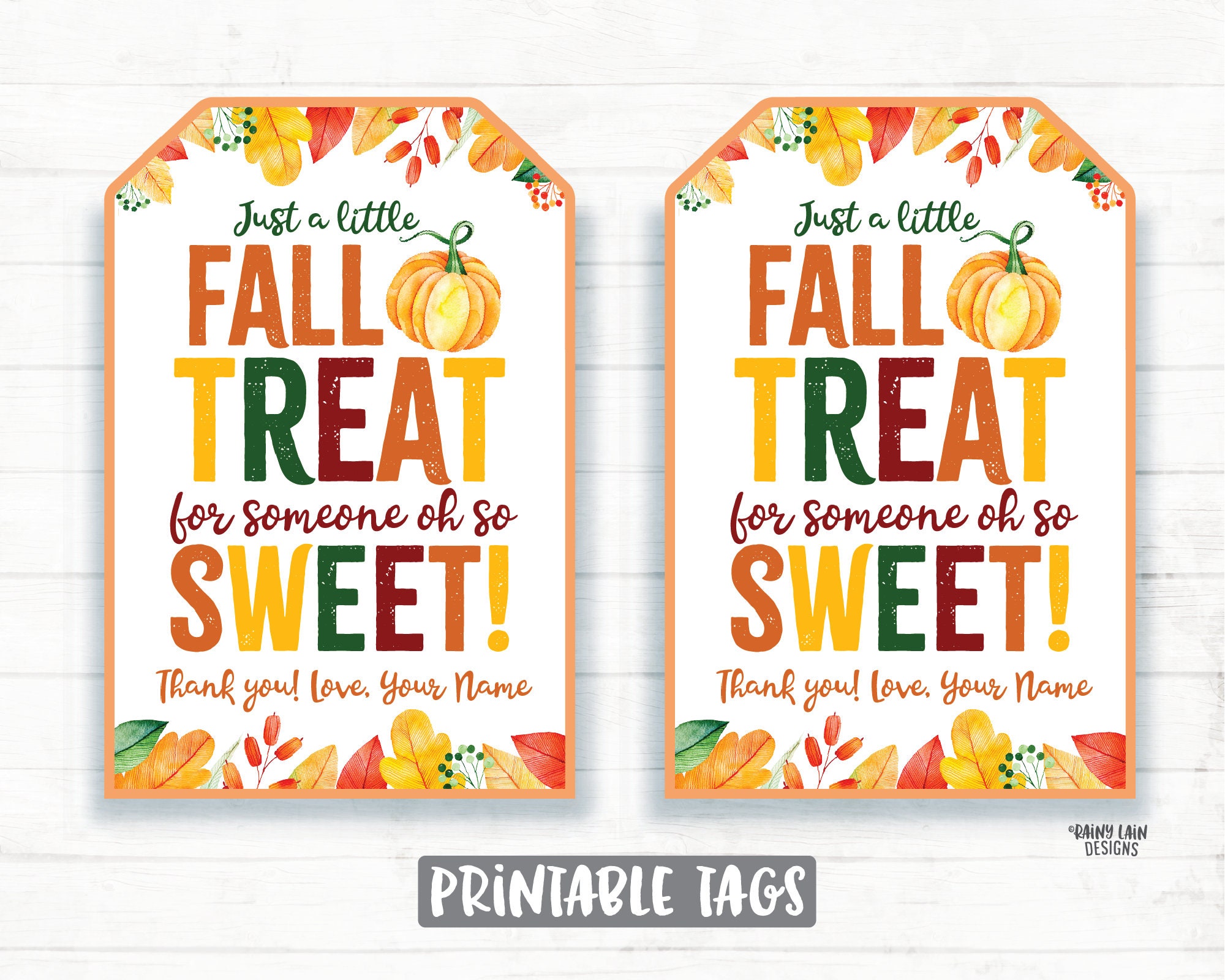 Fall Treat Tag Fall Thank You Tag Fall Appreciation Gift Tags Etsy Canada