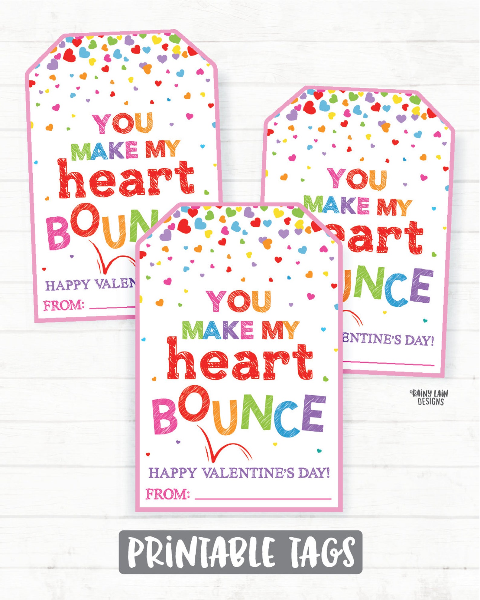 Bouncy Ball Valentine Tags, Ball Valentines, You Make My Heart Bounce ...