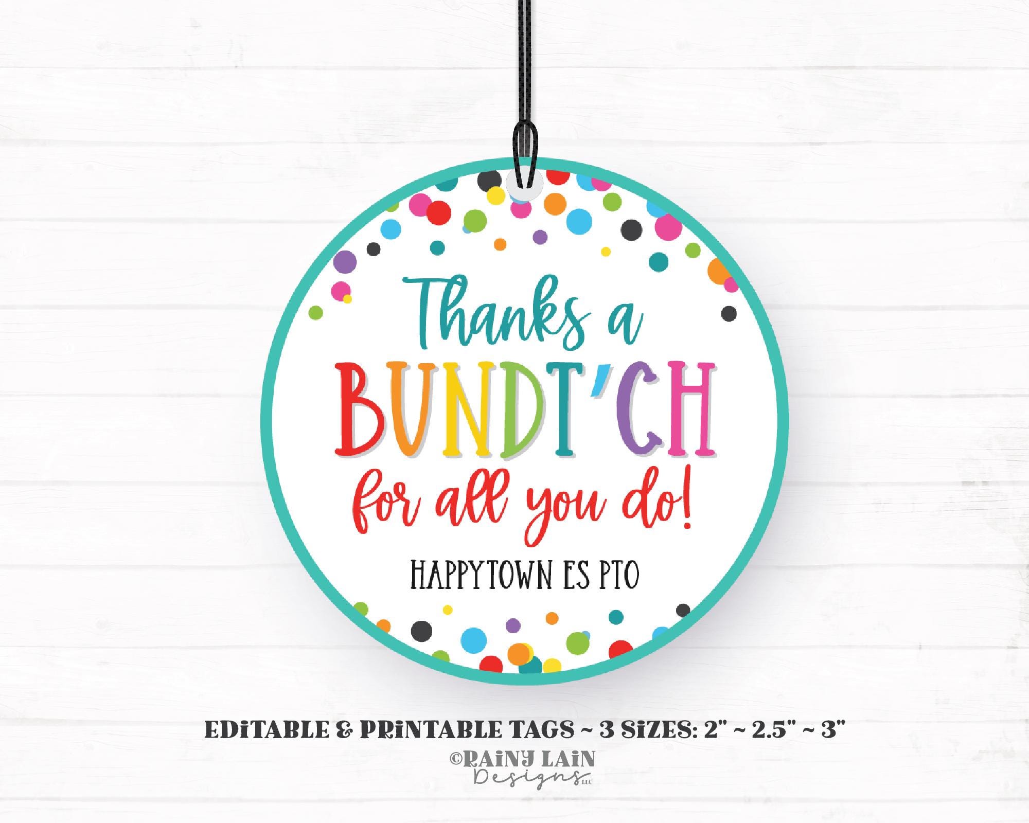 Thanks a Bundt-ch for All You Do Tag Bundt Cake Gift Bundt'ch ...