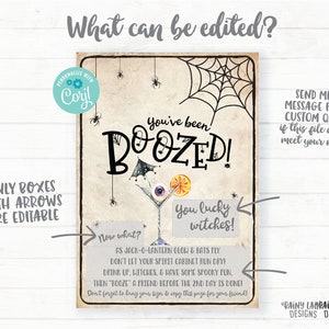 You've Been Boozed Printable Set Editable You've Been Boozed Tag and ...