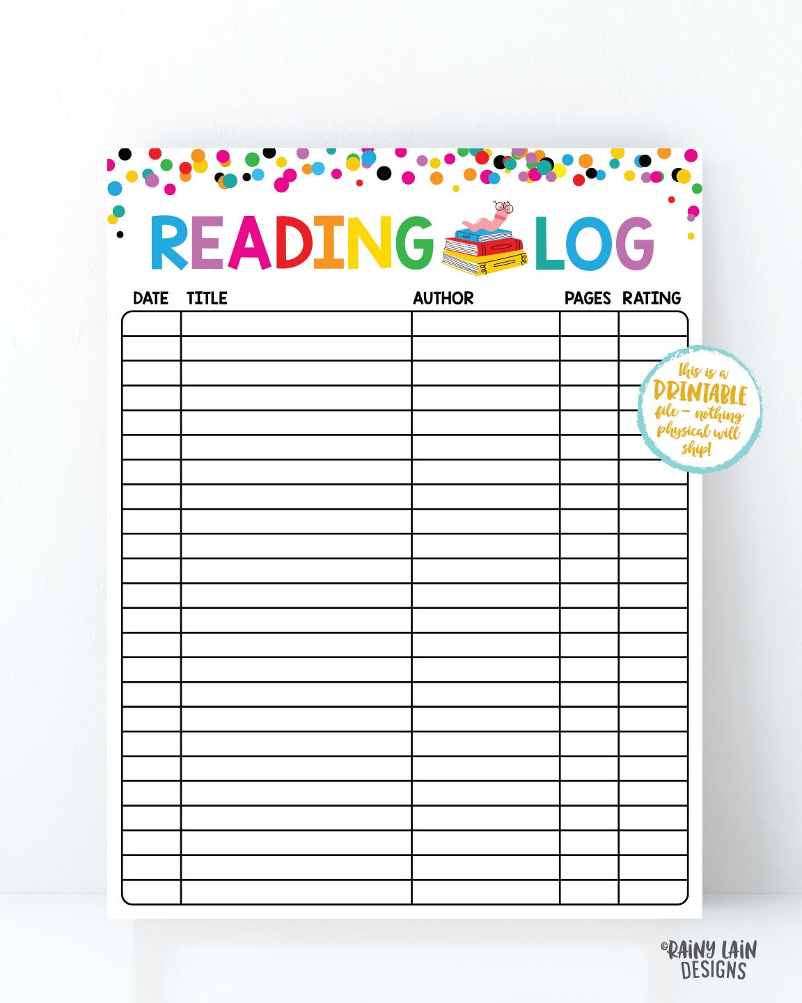 reading-log-printable-reading-log-for-kids-spring-reading-etsy-canada