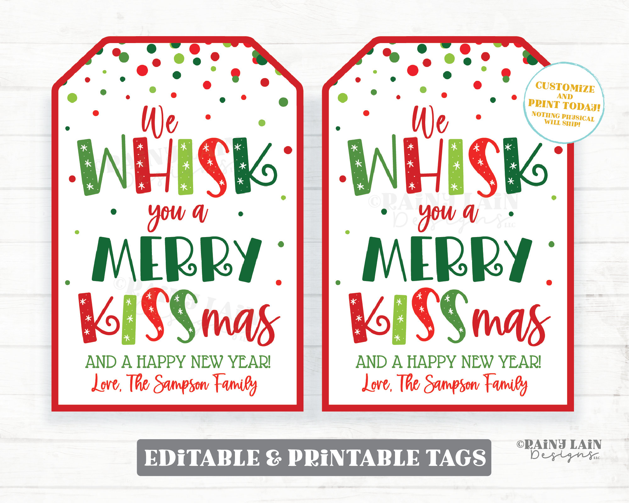 we whisk you a merry christmas tag kissmas holiday gift tags