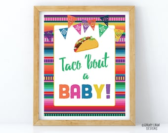 Taco Bout a Baby Sign, Baby Fiesta Sign, Baby Shower Fiesta Baby Shower, Fiesta Theme Signs, Mexican Fiesta Ideas, Fiesta Printables Signs
