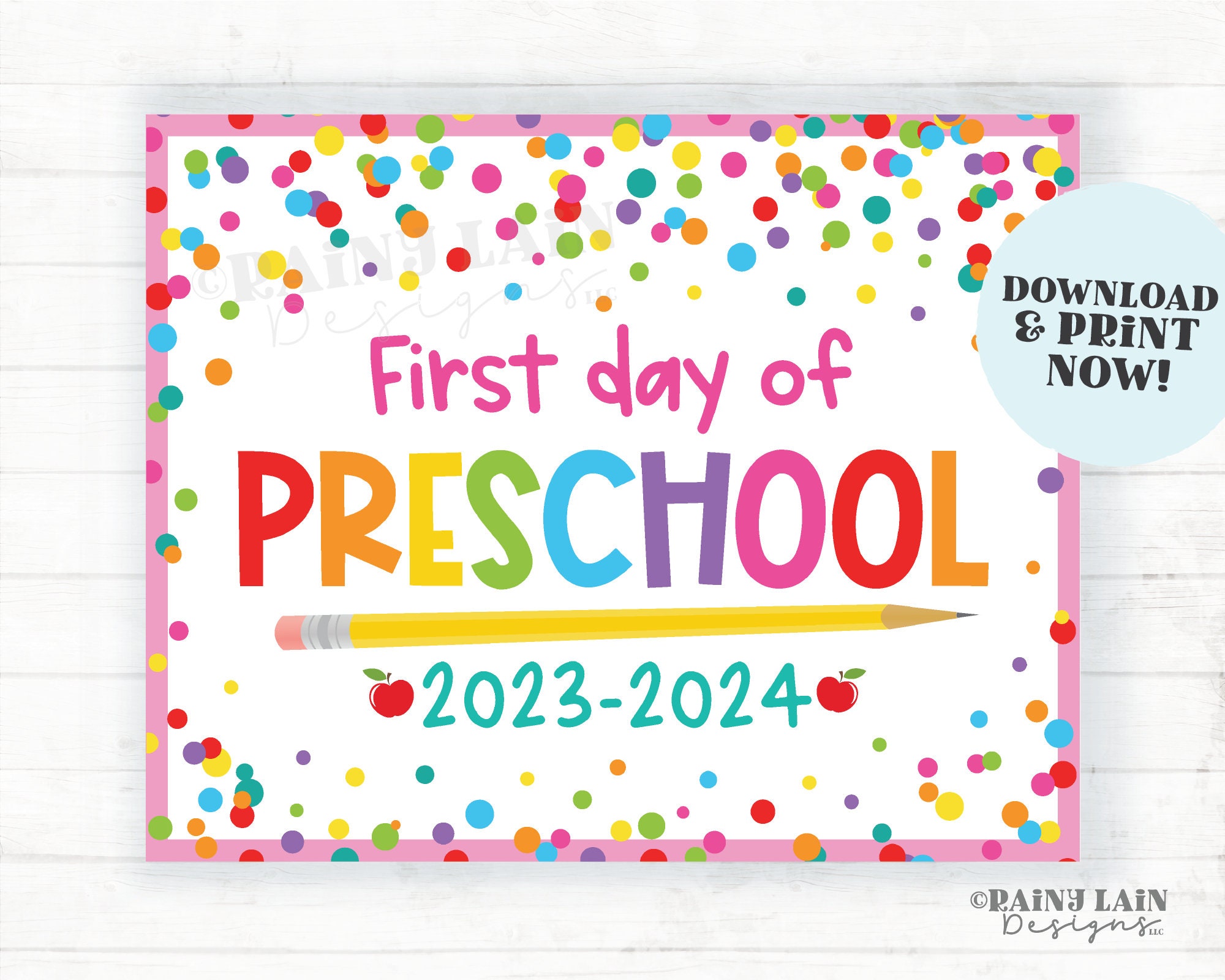 First Day Of Preschool Printables - Il Fullxfull.5113751441 823o