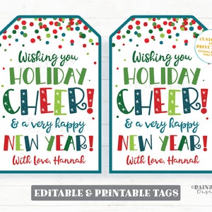 Wishing you Holiday Cheer and a Happy New Year Holiday Gift Tag Christmas Staff Employee Thank you Teacher Appreciation PTO Secret Gift