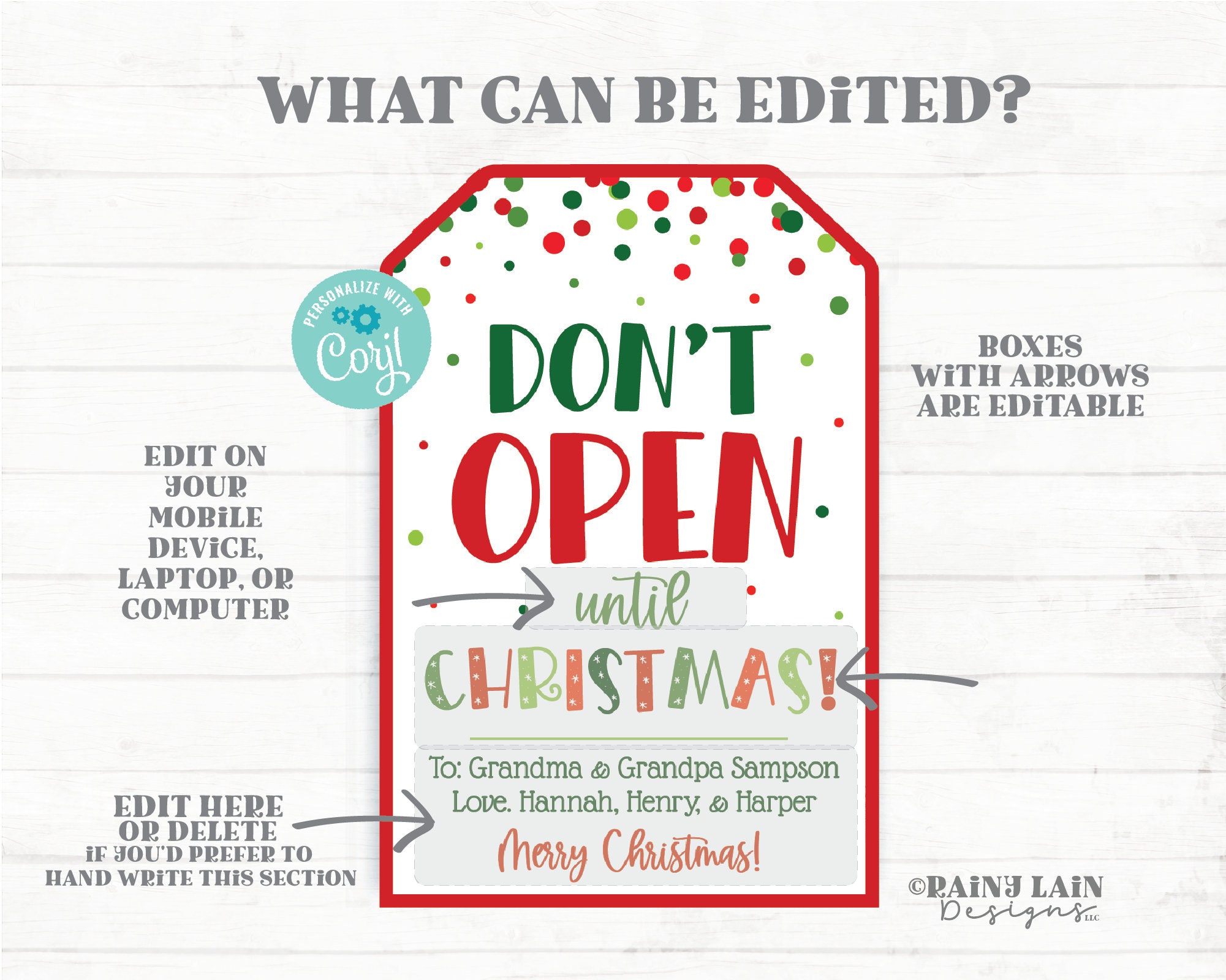 don't open until christmas tags, do not open gift eve holiday tag