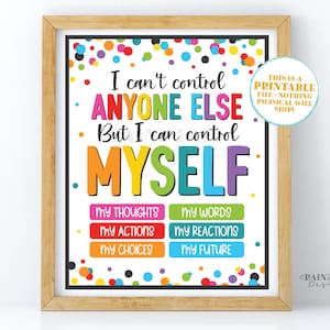 Dinge, die ich kontrollieren kann Zeichen, druckbare Therapeut Bürodeko, Schul Counselor Poster, psychische Gesundheit, Digitaldruck, sofort download