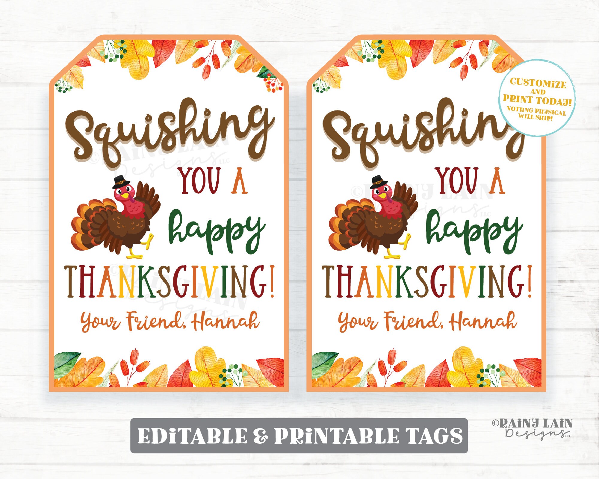 Squishy You a Happy Thanksgiving Tag Squishies Squish You Squishy Toy Squishee Squeeze Étudiant de l'enseignant camarade de classe préscolaire non-bon