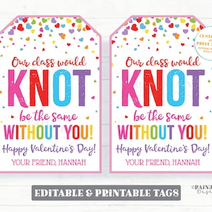 Knoten be ist dasselbe ohne dich Valentinstags-Anhänger, Freundschaftsband, Brezel, Haargummi, Scrunchie Vorschule Klassenzimmer Kinder Mitarbeiter Non-Candy