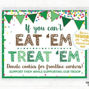 Spenden Sie Cookies für Frontline-Arbeiter, If You Can't Eat 'Em Treat 'Em, Cookie Booth Printable, Cookie printable Poster, Bake Sale Sign