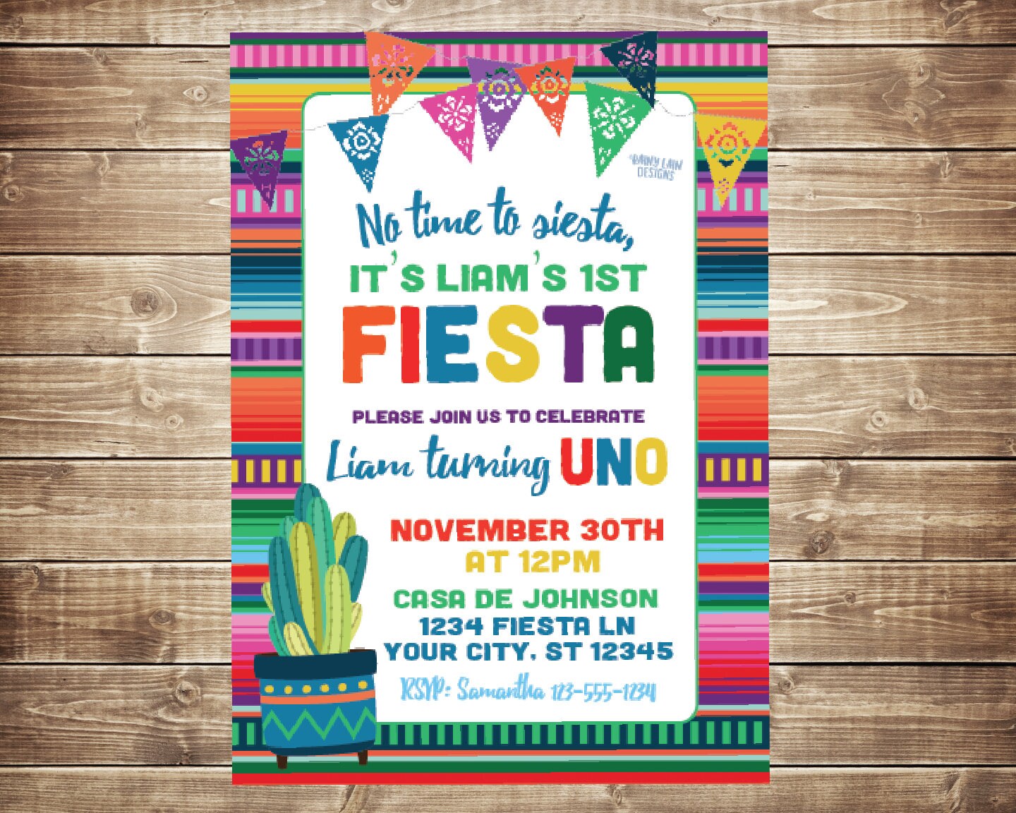 First Birthday Fiesta Invitations 4