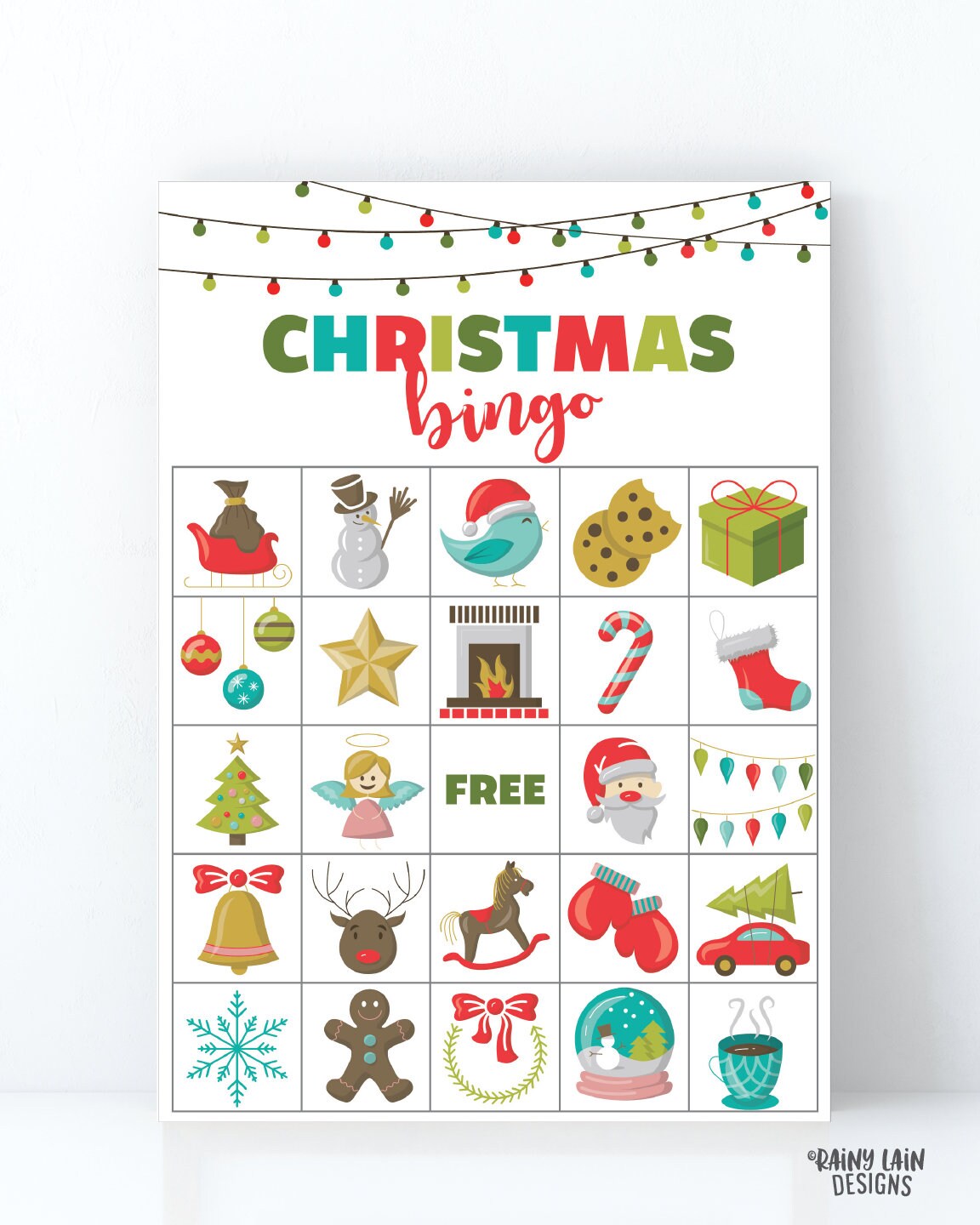 Christmas Bingo Printable Christmas Bingo Game Family | Etsy