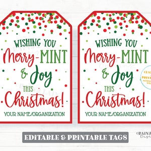 Merry-Mint and Joy diese Weihnachtsmarke Urlaub Mint Danke Wertschätzung Geschenk Mitarbeiter Firma Personal Lehrer Dankeschön PTO Nachbar Gastgeberin