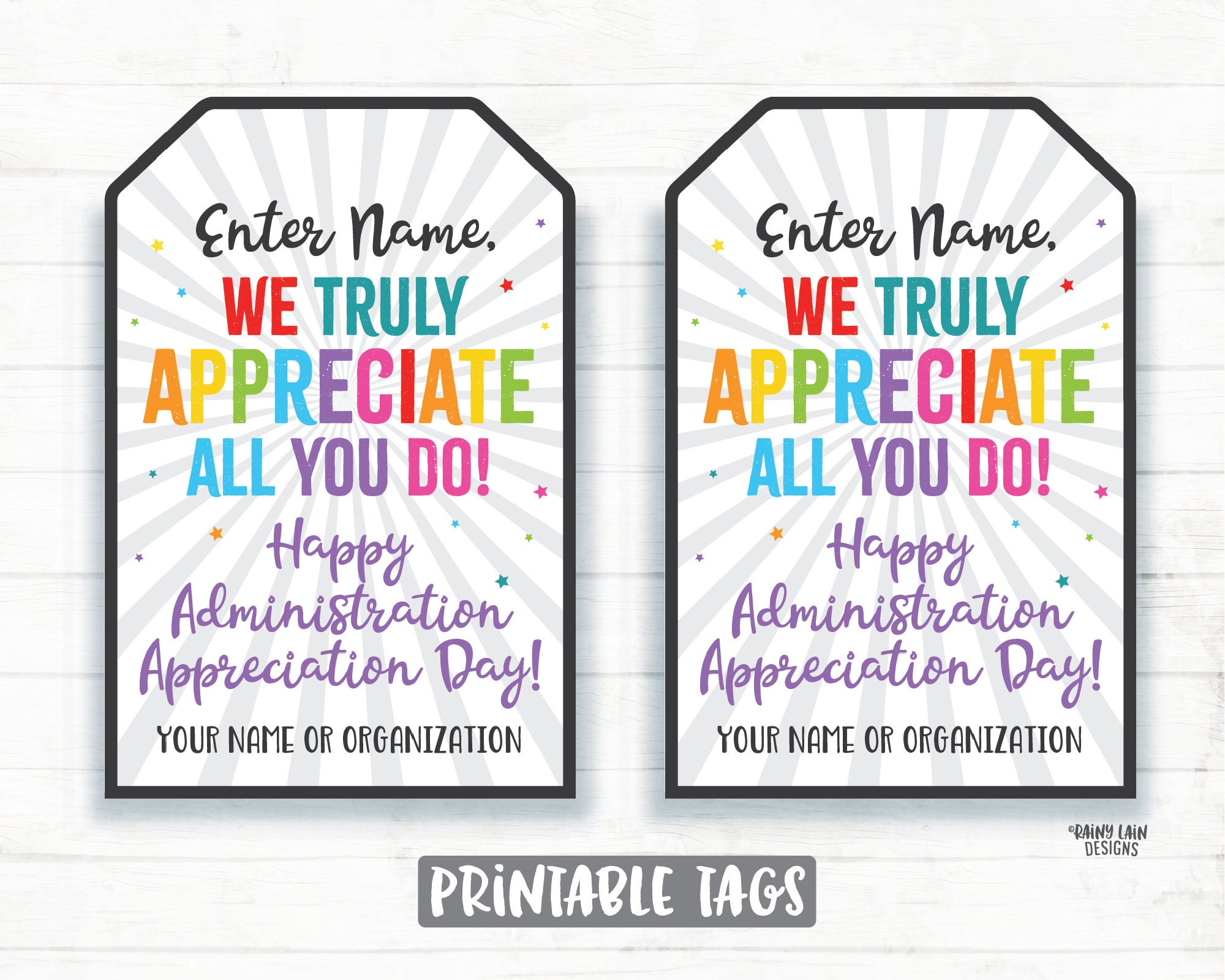 We Truly Appreciate All You Do Tag Custom Employee Etsy