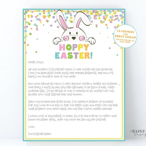 Easter Bunny Letter Editable Letter from the Easter Bunny Easter Printable Easter Egg Hunt Printables Easter Scavenger Hunt Printable