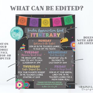 Teacher Appreciation Week Itinerary Teacher Appreciation Schedule Flyer ...