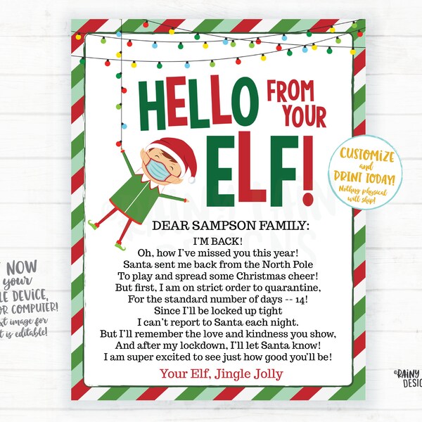 Elf Quarantine Letter - Etsy