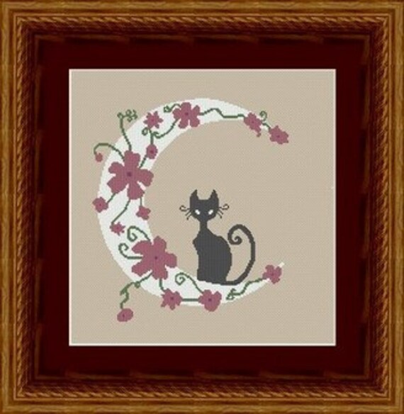 Cat On The Moon Chat Lune Counted Cross Stitch Pattern Etsy Cat On The Moon Chat Lune Counted Cross Stitch Pattern Etsy