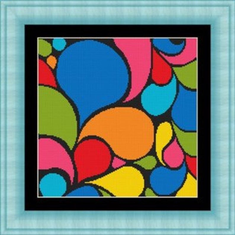 ABSTRACT art colorful /art abstrait Counted cross stitch Etsy