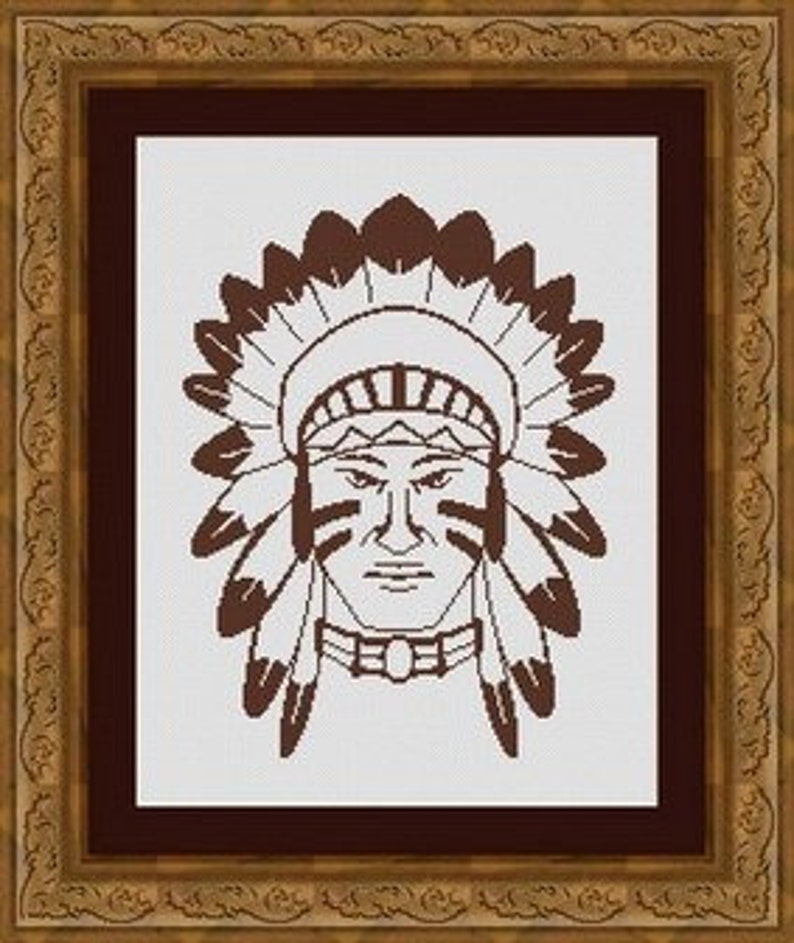 AMERICAN NATIVE / indienCounted cross stitch pattern /grille Etsy