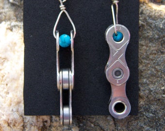 Recycled Bike Chain Earrings!