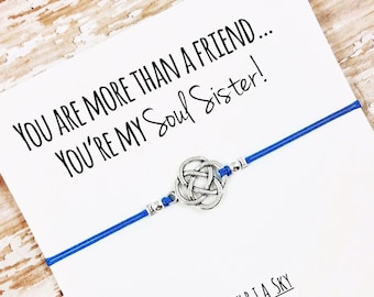 Best Friend Bracelet with "Soul Sister" Card | Best Friend Gift Jewelry | Soul Sister Bracelet | Big Little Sorority | Friendship Bracelet