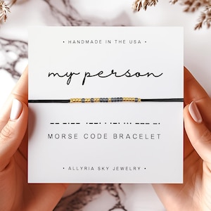 My Person Morse Code Bracelet and Card, Bestie, Soul Sister, Best Friend Bracelet, Best Friend Gift, Soulmate, Friendship, Anniversary Gift