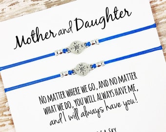 Set of Two Mother Daughter Bracelets | No Matter Where No Matter What | Mom, Daughter Gift Jewelry | Mother's Day | Matching Bracelets