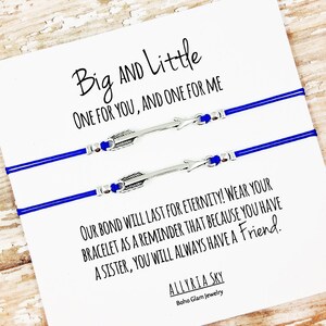 Set of Two Big Little Sorority Bracelets with &quot;One for You, and One for Me&quot; Card | Sister, Sorority Reveal Gift Jewelry | Matching Bracelets