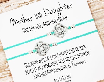 Set of Two Mother Daughter Charm Bracelets | Mom Daughter Gift Jewelry | Matching Bracelets | Mother Daughter Bracelet Set | Mother's Day