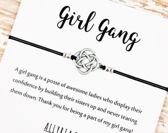 Charm Friendship Bracelet with "Girl Gang" Card | Best Friend Gift Bracelet | Big Little Sorority |  For Bridesmaid, Friend, Her, Bestie