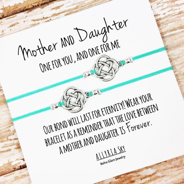 Set of Two Mother Daughter Charm Bracelets | Mom Daughter Gift Jewelry | Matching Bracelets | Mother Daughter Bracelet Set | Mother's Day