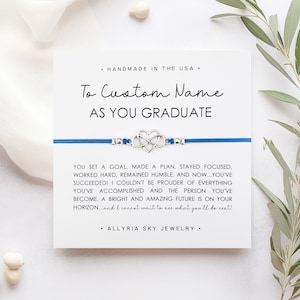 Bracelet cadeau avec carte de remise des diplômes personnalisée, Cadeau de remise des diplômes personnalisé, Nom personnalisé de remise des diplômes, Cadeau de remise des diplômes, Cadeau de remise des diplômes personnalisé