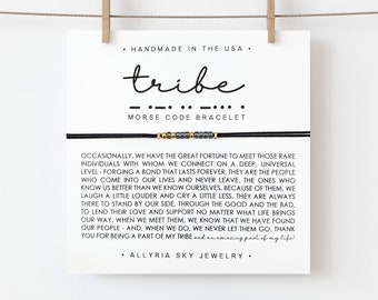Tribe Morse Code Bracelet and Card, Tribe Gift, Best Friend Bracelet, Best Friend Gift, Girls Trip, Girl Gang, Soul Sister, Girlfriend Gift